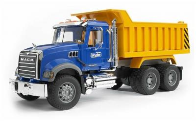 Игрушечные машинки и техника Bruder Самосвал Mack 02-815 1:16, 53 см, синий/желтый