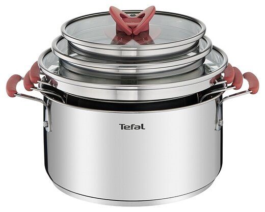 Набор кастрюль Tefal Tefal G720S674 6 пр. серебристый Набор кастрюль Tefal Tefal G720S674 6 пр. серебристый
