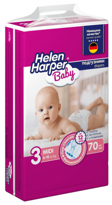Helen Harper подгузники Baby 3 (6-10 кг) 70 шт.