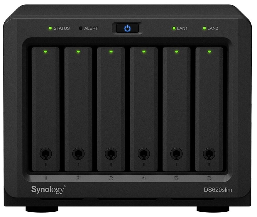 Сетевое хранилище Synology DS620slim черный