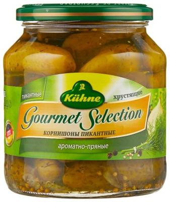 Корнишоны пикантные Gourmet Selection Kuhne стеклянная банка 530 г