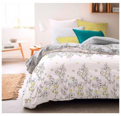 Постельное белье семейное Seta Azalea Satin Falena сатин белый