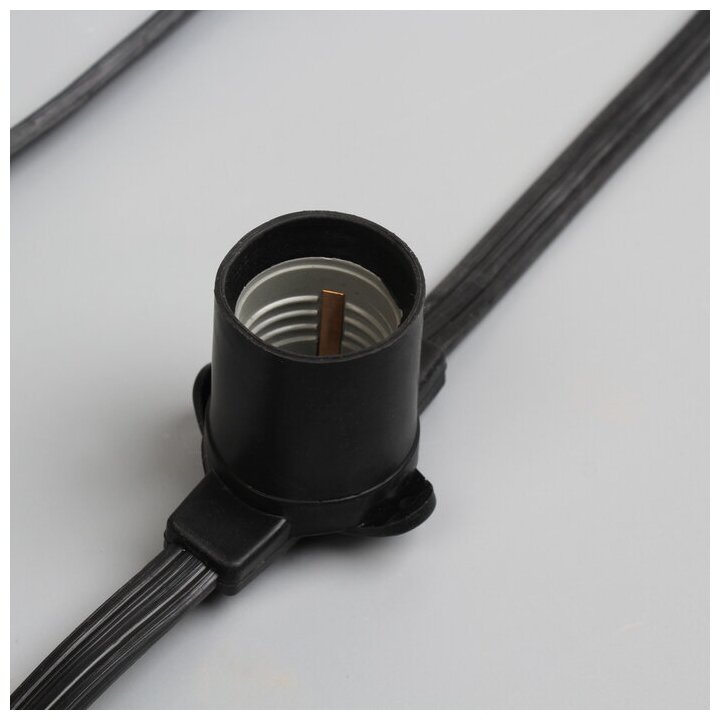 Luazon Lighting Гирлянда "Белт-лайт" 100 м , IP65, тёмная нить каучук, шаг 50 см, E27, 220 В Luazon Lighting Гирлянда "Белт-лайт" 100 м , IP65, тёмная нить каучук, шаг 50 см, E27, 220 В