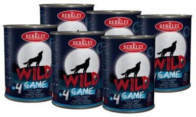 Влажный корм для собак Berkley дичь, с морковью, с лесными ягодами 6 шт. х 400 г