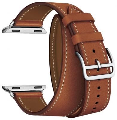 Lyambda Ремешок двойной кожаный Meridiana для Apple Watch 38/40 mm коричневый