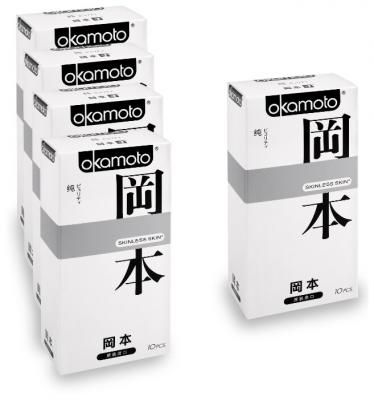 Презервативы Okamoto Skinless Skin Purity (5 уп. по 10 шт.)
