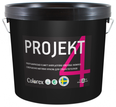 Краска акриловая Colorex Projekt 4 матовая белый 9 л