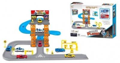 Guangwei Паркинг 4-х уровневый Garage Playset P7688A-2 голубой/желтый/оранжевый/серый