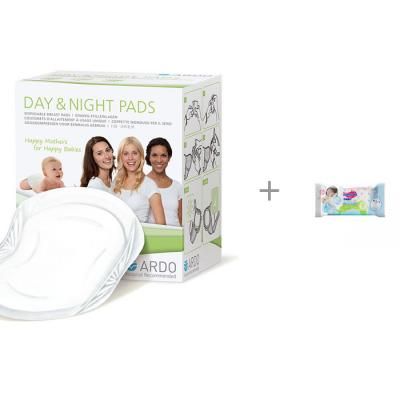 Ardo Одноразовые прокладки для бюстгальтера Day&Night Pads 30 шт. и влажные салфетки L 20 шт.