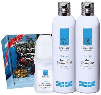 SeaCare Подарочный SPA набор №8, Дезодорант, Шампунь и Нежный гель для душа с минералами Мертвого Моря и маслами, Женский