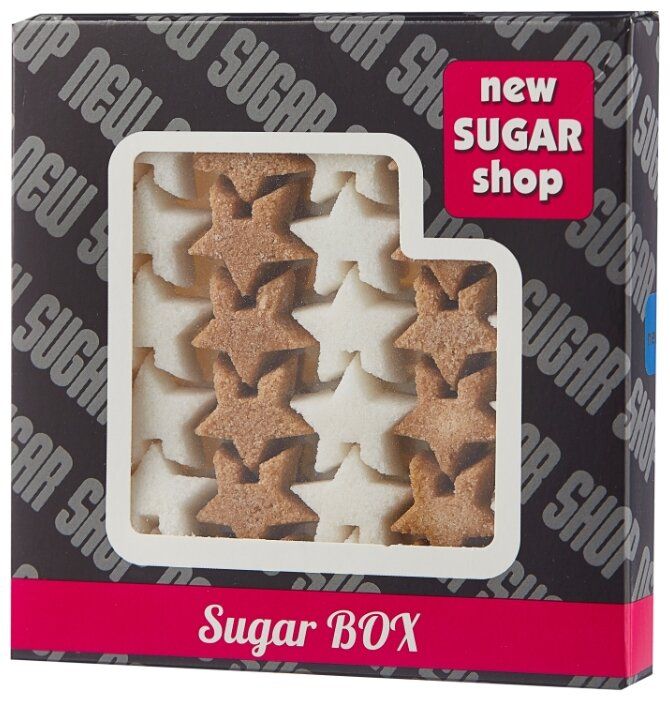 Сахар New SUGAR shop фигурный Sugar BOX Звёздочки сахарные тростниковые и белые 0.155 кг