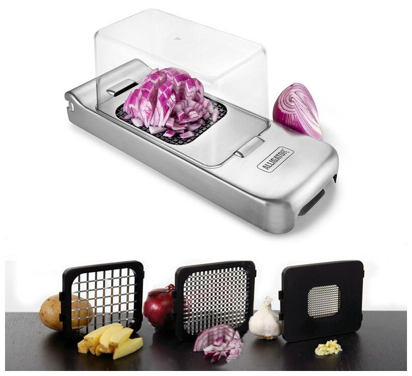 Овощерезка Alligator Stainless Steel Chopper , 3 сменных ножа, Швеция Овощерезка Alligator Stainless Steel Chopper , 3 сменных ножа, Швеция