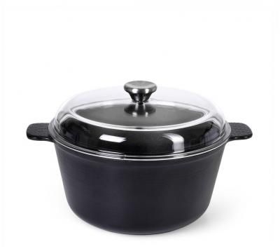 Кастрюля Fissman NOMADA 26x13см / 5л со стеклянной крышкой (чугун) (4006)