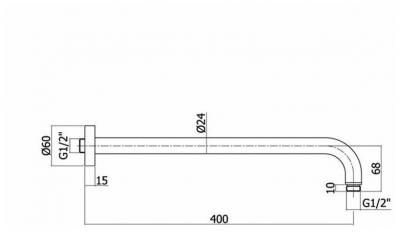 Кронштейн для верхнего душа Paffoni Lusso ZSOF034NO черный матовый