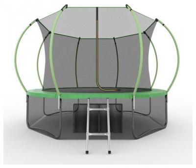 Батут EVO JUMP Internal 12ft (Green) + Lower net с внутренней сеткой и лестницей, диаметр 12ft (зеленый) + нижняя сеть