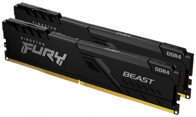 Модуль памяти DIMM 16Gb 2х8Gb DDR4 PC21300 2666MHz Kingston Fury Beast Black (KF426C16BBK2 / 16)