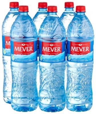 Вода питьевая природная негазированная Мевер, ПЭТ, 6 шт. по 1.5 л