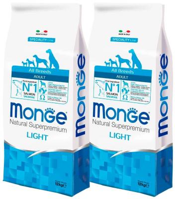 Сухой корм для собак Monge Speciality line, лосось, с рисом 2 шт. х 12 кг