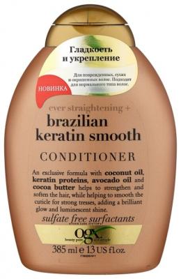 OGX кондиционер Ever Straightening+ Brazilian Keratin Smooth, 385 мл