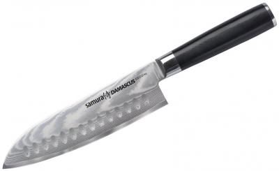 Нож сантоку Samura Damascus, лезвие 18 см, черный
