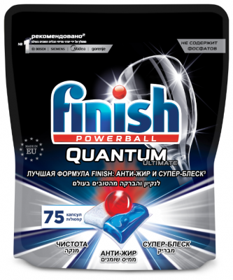 Finish Quantum Ultimate таблетки (original) дойпак для посудомоечной машины, 75 шт.