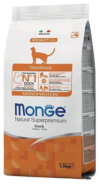 Monge natural hot sale superpremium sterilised