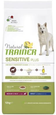 Trainer Natural Sensitive Plus гипоаллергенный сухой корм для взрослых собак средних и крупных пород с кониной 12 кг