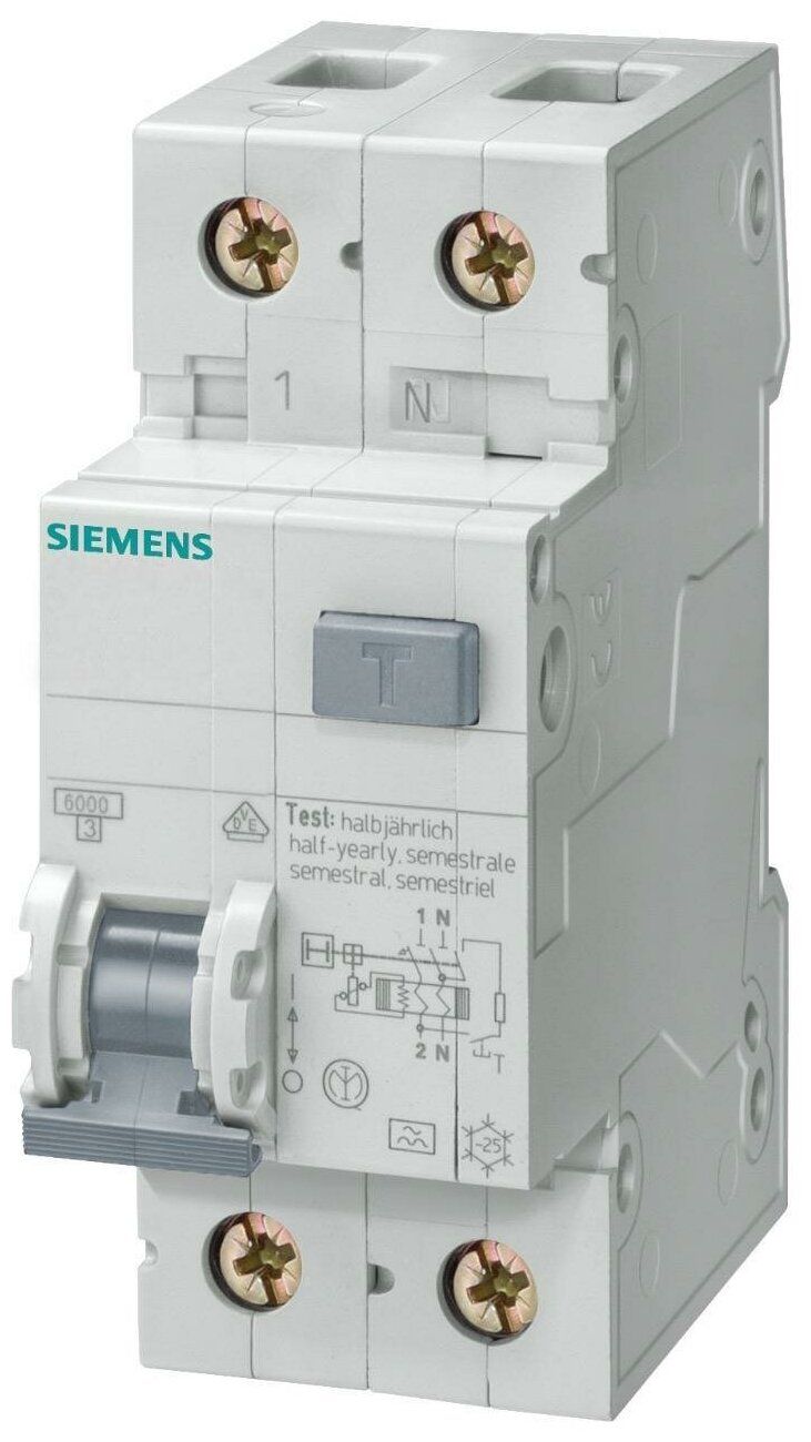 Дифференциальный автомат Siemens ТИП AС, IFN 30MA, 6KA, 1+N-ПОЛ. ТИП C 20A  купить в Москве, СПб, Новосибирске по низкой цене