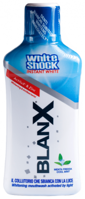 BlanX White Shock Antibacterial Mouthwash Instant White, Антибактериальный ополаскиватель для полости рта Быстрое отбеливание, 500 мл