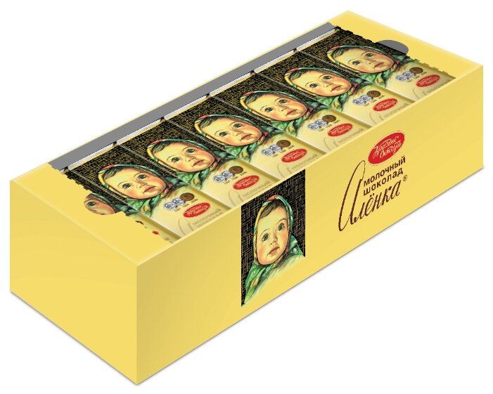 Шоколад Алёнка молочный 30% какао, 20 г (64 шт.) Шоколад Алёнка молочный 30% какао, 20 г (64 шт.)