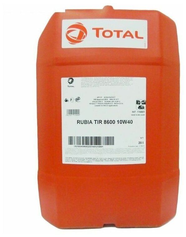 TOTAL Rubia TIR 8600 10W40 20л TOTAL Rubia TIR 8600 10W40 20л