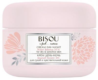 BISOU Крем день-ночь водный баланс 24ч для сухой и чувствительной кожи лица, 50 мл