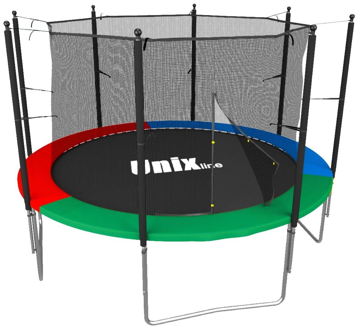 Каркасный батут UNIX TRSI8INC 8 ft (внутренняя сетка) 244х244х241 см  мультиколор купить в Москве, СПб, Новосибирске по низкой цене