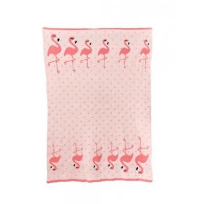 Плед Bizzi Growin Одеяло Flamingo вязанное 100х75 см