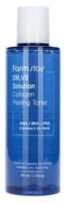 Farmstay пилинг-тонер DR.V8 Solution Collagen Peeling Toner 210 мл