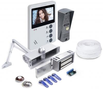 Комплект цветной видеодомофон и замок: Eplutus EP-4407 Power Lock 400G вызывная панель (домофон и электромагнитный замок)