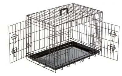 Клетка двухдверная для собак DUVO+ "Pet Kennel SMALL", чёрная, 62х44х50см (Бельгия)