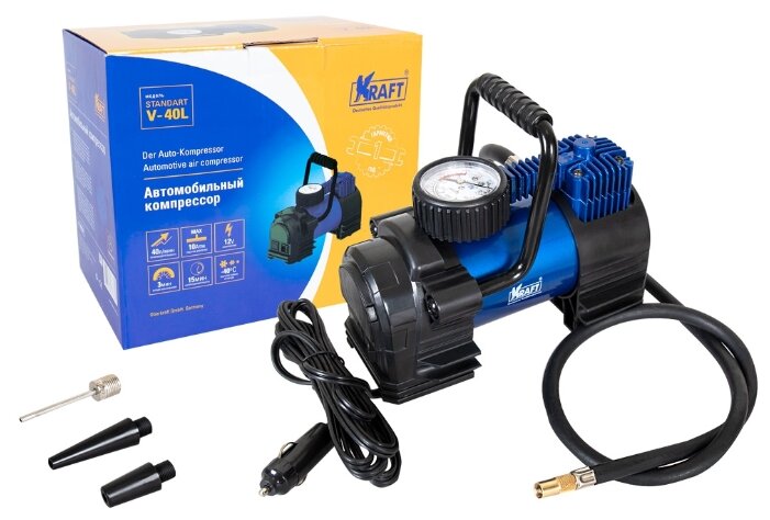 Автомобильный компрессор KRAFT STANDART V-40L синий Автомобильный компрессор KRAFT STANDART V-40L синий