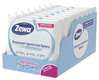 Влажная туалетная бумага Zewa Pure 8 уп. по 42 лист.