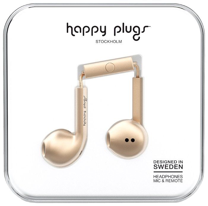 Наушники Happy Plugs Earbud Plus matte gold Наушники Happy Plugs Earbud Plus matte gold