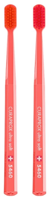 Зубная щетка Curaprox CS 5460 Ultra Soft Coral Limited edition, розовый, 2 шт.