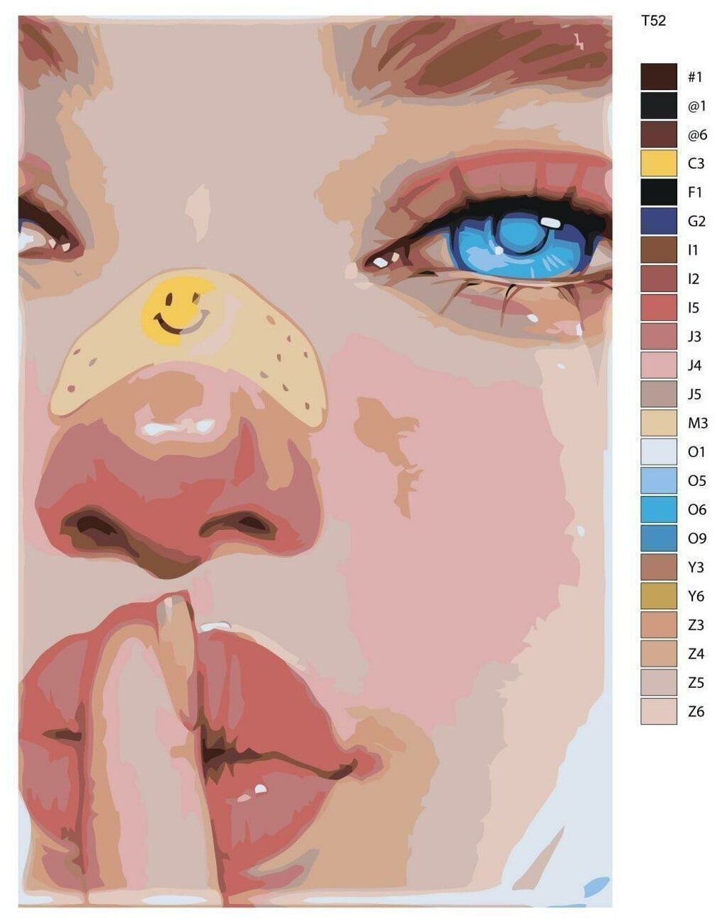 Картина по номерам Т 52 Смайл голубые глаза, 40х60 см купить в Москве, СПб,  Новосибирске по низкой цене