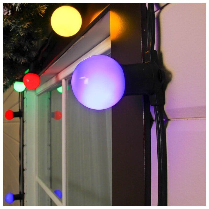 Luazon Lighting Гирлянда "Белт-лайт" 100 м , IP65, тёмная нить каучук, шаг 50 см, E27, 220 В Luazon Lighting Гирлянда "Белт-лайт" 100 м , IP65, тёмная нить каучук, шаг 50 см, E27, 220 В