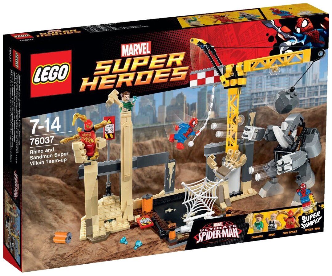 Конструктор LEGO Marvel Super Heroes 76037 Носорог и Песочный человек с командой супер злодеев купить в Москве, СПб, Новосибирске по низкой цене